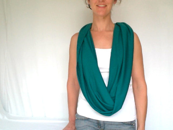 Double-Decker Infinity Scarf in Emerald Green