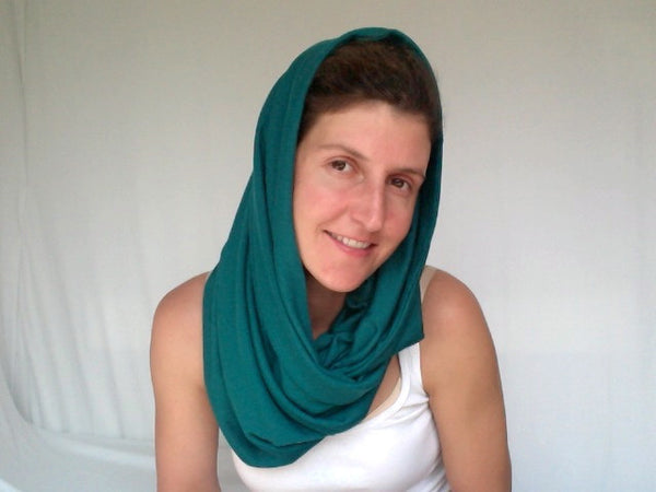 Double-Decker Infinity Scarf in Emerald Green