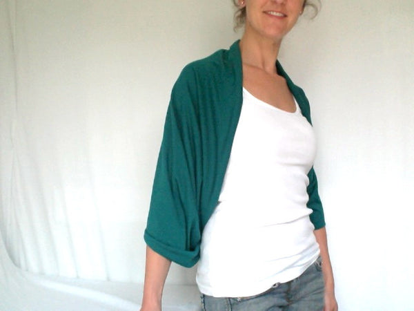 Double-Decker Infinity Scarf in Emerald Green