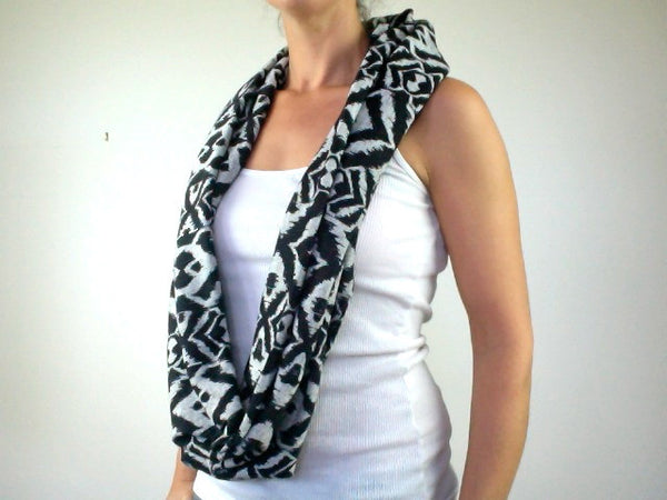 Aztec sweater-knit double-decker infinity scarf