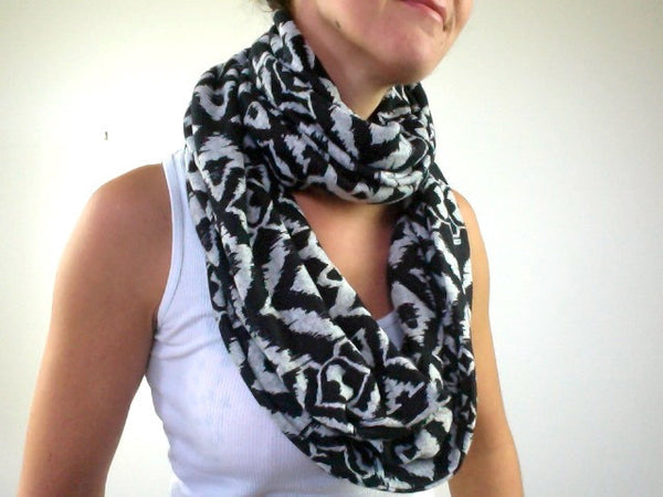 Aztec sweater-knit double-decker infinity scarf
