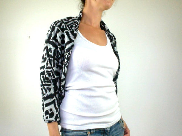 Aztec sweater-knit double-decker infinity scarf