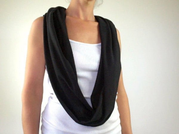 Double-Decker Infinity Scarf in Black