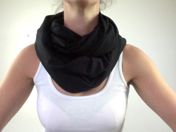 Double-Decker Infinity Scarf in Black