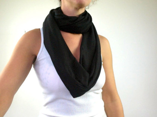 Double-Decker Infinity Scarf in Black