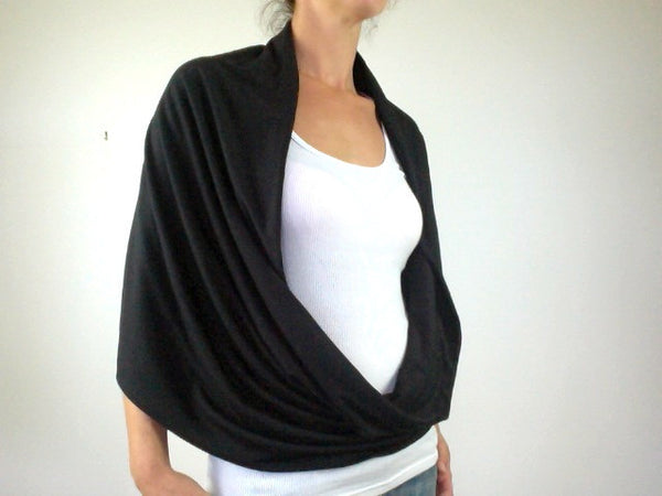 Double-Decker Infinity Scarf in Black