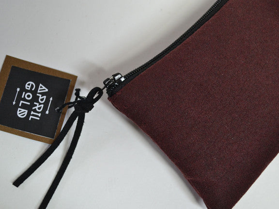 Maroon Brushed Leather Pouch