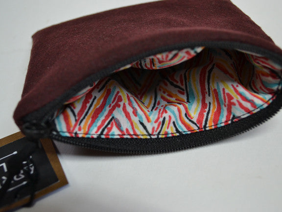 Maroon Brushed Leather Pouch